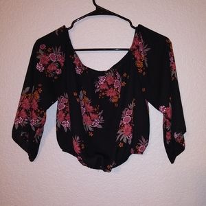 Floral half shirt